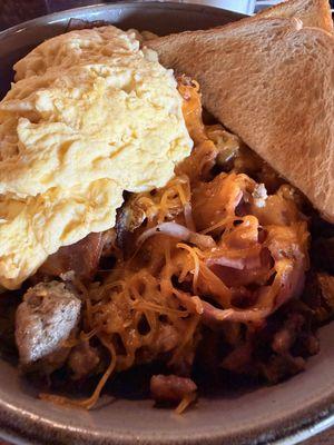 Meat lovers skillet with breakfast potatoes