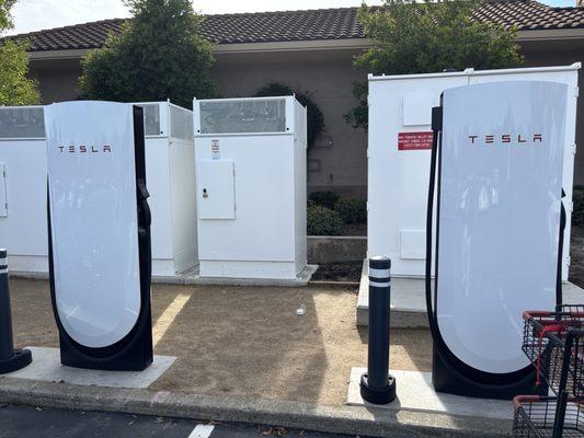 Two of the twelve v4 chargers