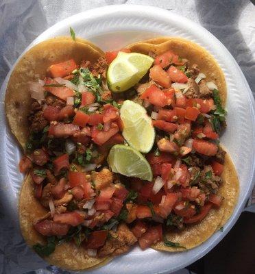 Pollo pastor & carne asada tacos.. 2 Salutes