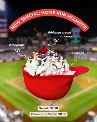 Special home run helmets