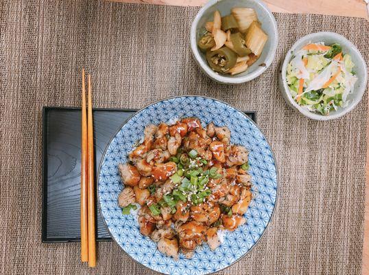 Freshly hand-trimmed chicken thigh grilled and served with our house-made teriyaki sauce. Served with rice, steamed veggies, jalapenos