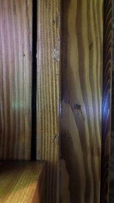 Gouges in window jamb