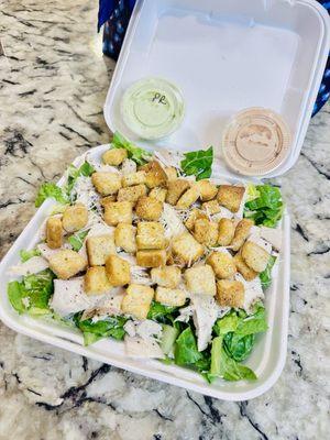 Chicken Caesar with pesto ranch & chipotle ranch