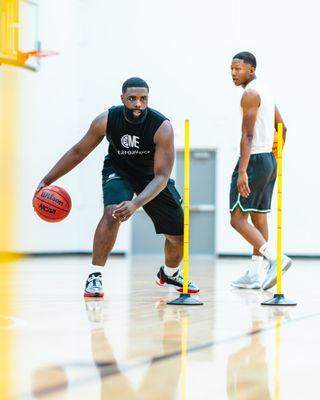 Training D3 College Athlete; working on in game situational drills.