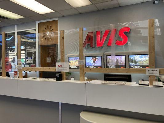 Avis Counter in downtown Denver