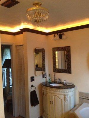 Bathroom trim lighting