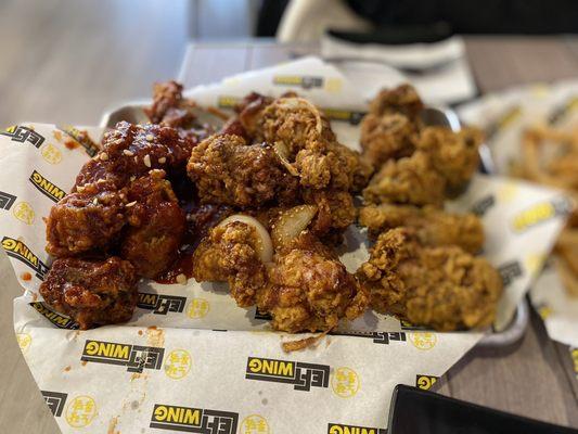 Original, sweet & spicy, and soy chili garlic