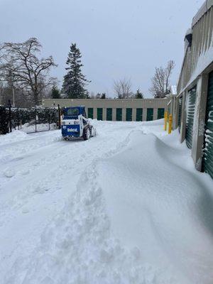 Good Service!!!  Snow drift removed prior to snow plowing.