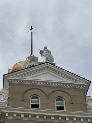 One of four statues