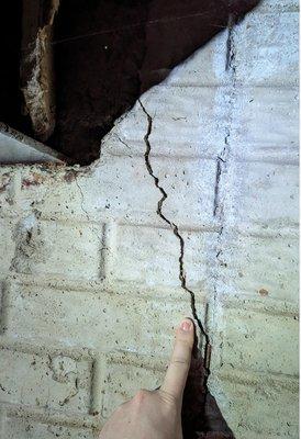 Interior crack in basement