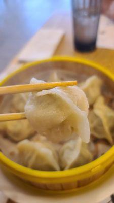 Close-Up of the steamed Surf & Turf Dumplings with Chive 05-15-2024