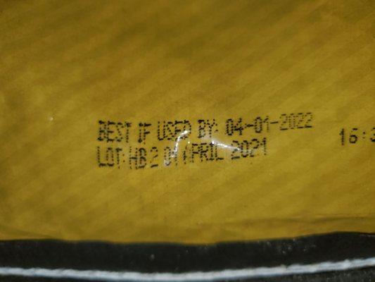 Expiration date of product