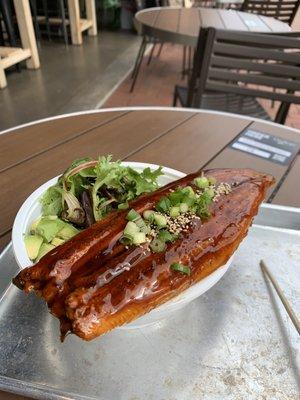 Unagi Bowl (aka Dragon Browl for 2) Rice, Salad, Ginger and Avocado)