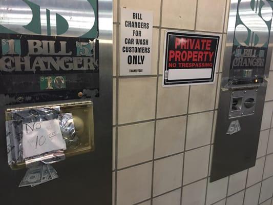 One is out of order and other one is temporarily out.