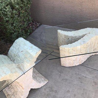 Postmodern Tesselated stone tables