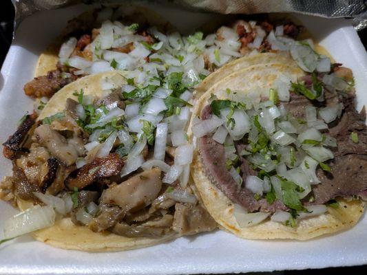 tacos campechano, buche, lengua