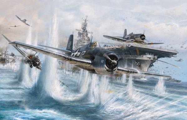 Battle for the Solomons by John Shaw. A Limited Edition print personally signed by WWII Hellcat and Corsair Aces