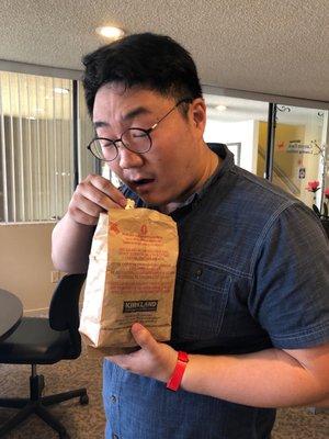 Enjoy the free dessert and great manager.