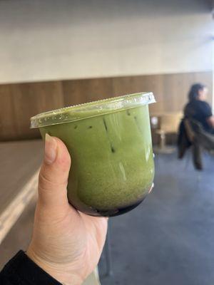 Coconut ube matcha, iced