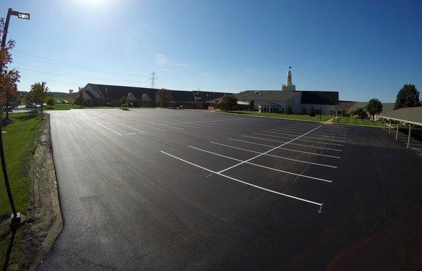 A large remove and replace parking lot project. The final product.
