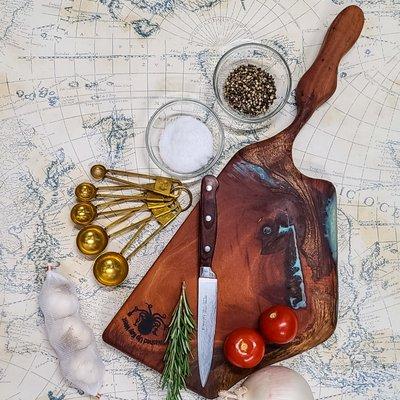 Spalted Cuban Mahogany Cutting Board with Resin