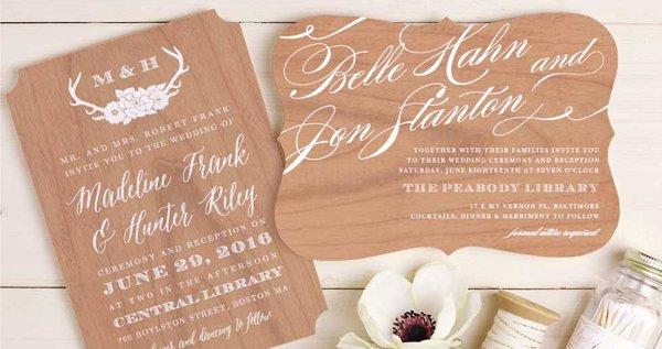 REAL WOOD invitation cards!