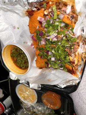 BirriaDilla Tacos (4) with Consume