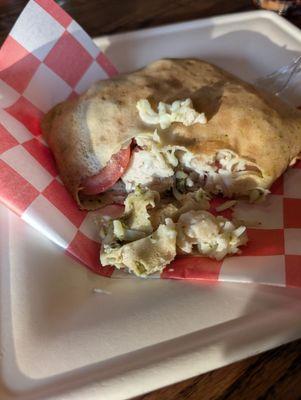 Inside of caprese with chicken added ($4 surcharge)