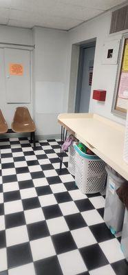 Laundry room, never had upgrade, never repainted