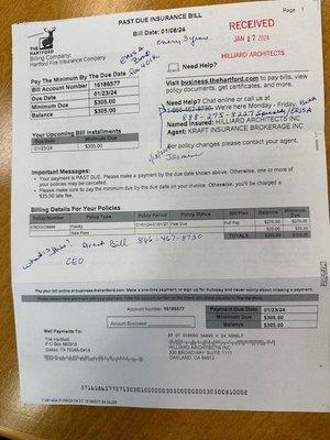 Erisa Bill - doesn't say "Erisa" any place. Phone number and website are not applicable to Erisa policies.