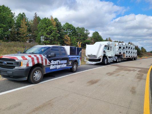Blown hose on exit ramp