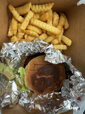 Burger and fries