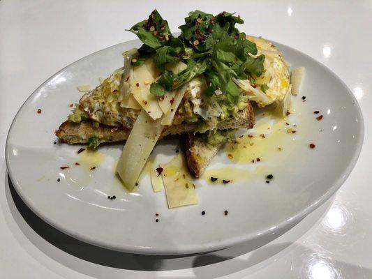 Avocado Toast with medium done egg