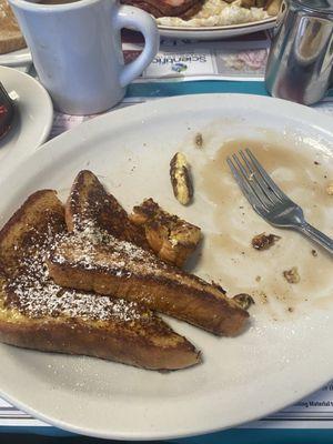 I ate half of French toast already , it was very good