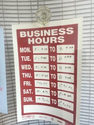 Business hours.
