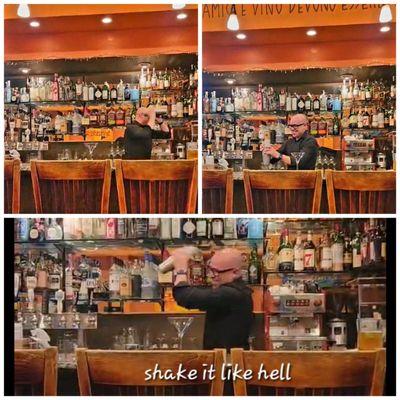 Armando makes the ultimate Martinis. Grey Goose and a tad dirty. Shaken like hell.