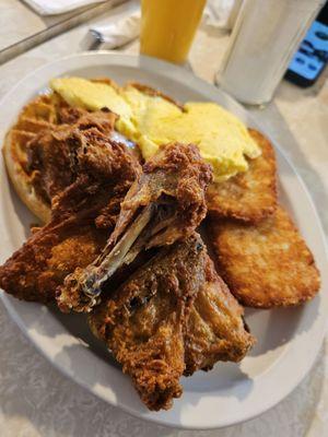 Honey fried chicken with waffles