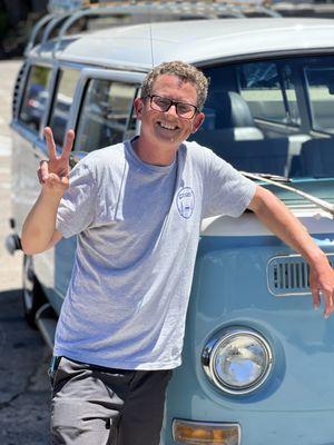 Tour Guide Chad giving us the peace sign.