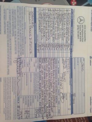 Repair bill for the 2002 Volvo I bought omg Jess