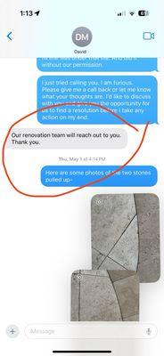 Owner agreeing to fix over a month ago and now not responding to anything.