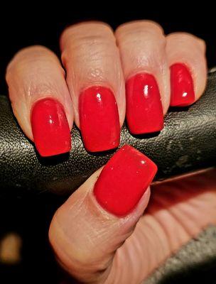 N238 - Powder Manicure & Color match Pomegranate Pedicure ~10.21.24