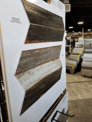 Let these arrow tiles point you to remodel a wall, floor or back-splash! So neat!!