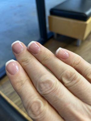 After a week, my French gel manicure is still holding up.