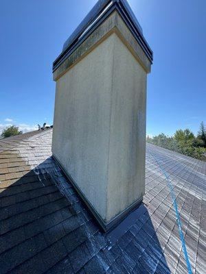 Before cleaning chimney