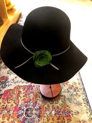 Wool floppy hats. Handmade hat pins.