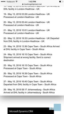 This my shipping tracker how they got things so wrong