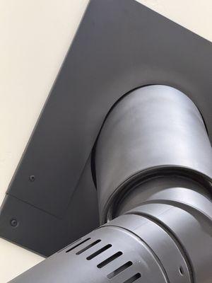 No seal around pipe going into the roof.