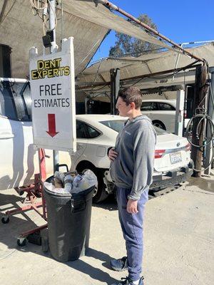 Kyle is waiting for his truck .