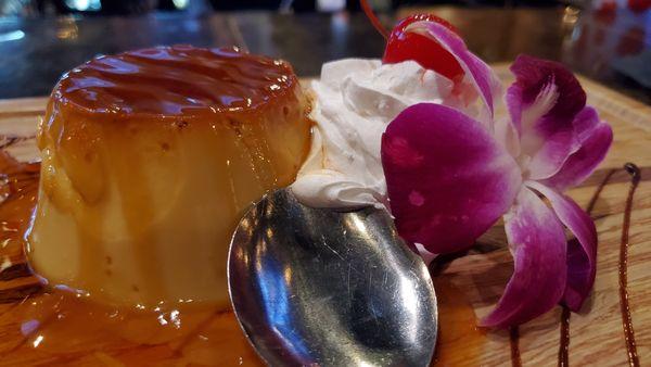 Flan-absolutely perfect. Thank you bartender Angie for composing this delectable presentation.