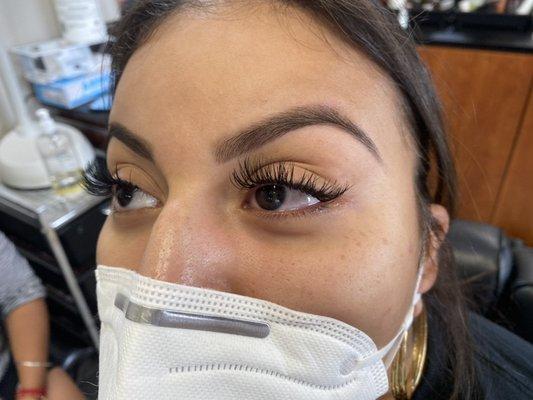 Eyebrow threading and eyelashes